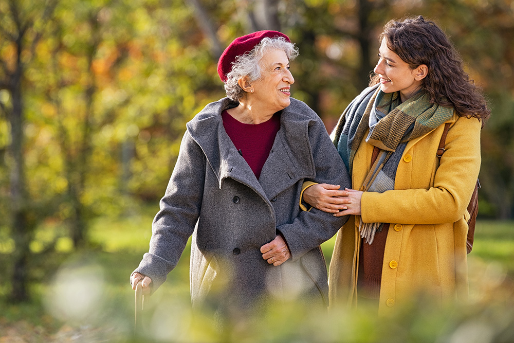 Keeping warm in Autumn by walking